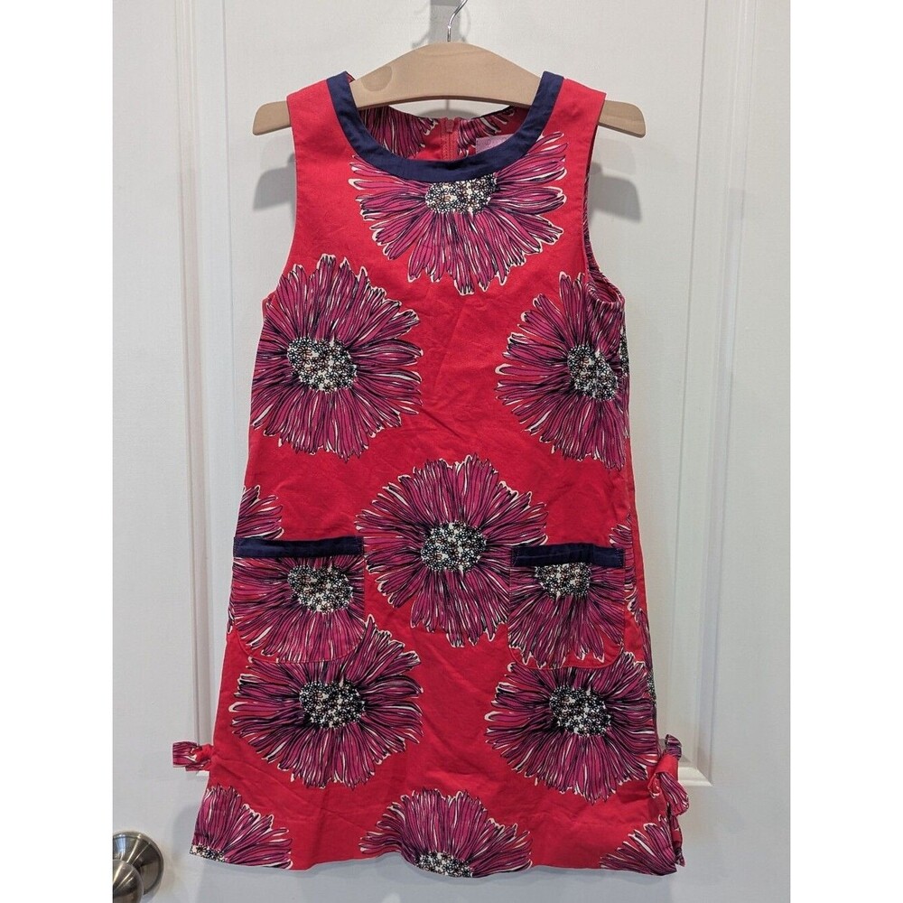 Lilly Pulitzer Kids Stephanie Island Coral Boom Shift Dress Pink Flowers Girls 7 - Picture 2 of 7